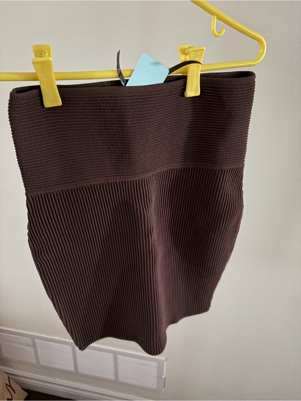 Babaton Ribbed Pencil Skirt - Dark Brown